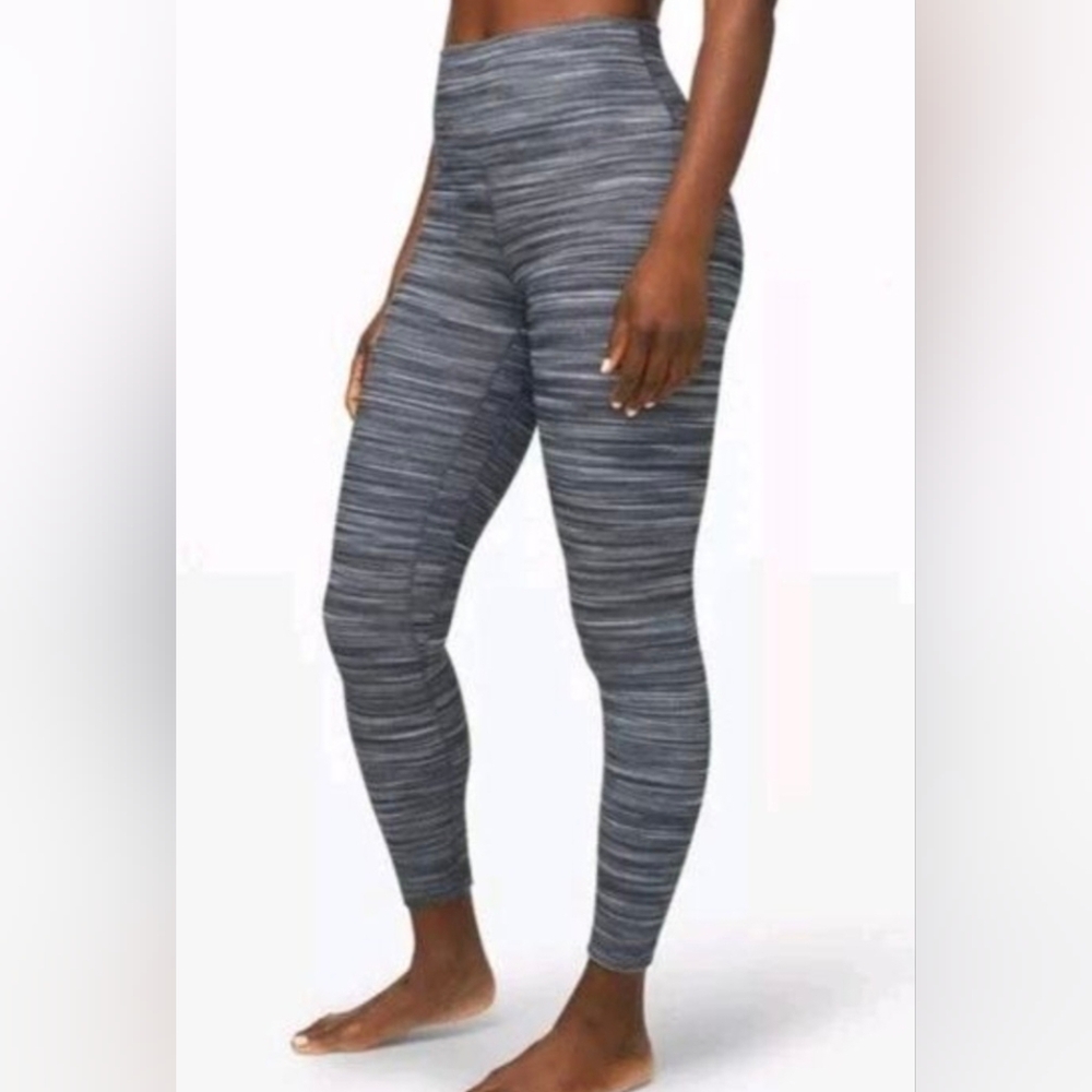 Lululemon ALIGN Pant II Legging 8 Black White Heathered Herringbone 25" Like New
